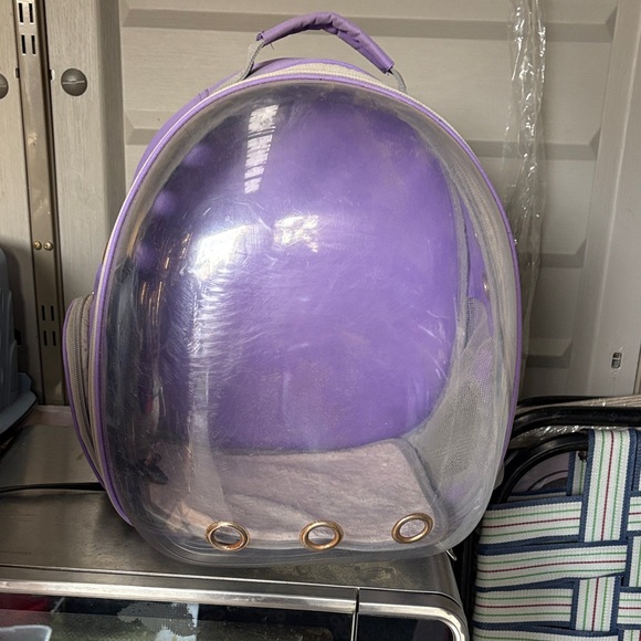 Transparent Purple Pet Backpack - Picture 1 of 3